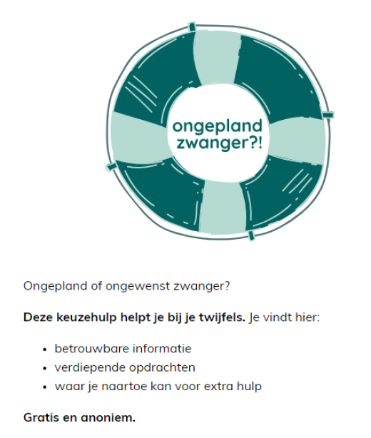 Oproep: evaluatie online keuzehulp ongeplande zwangerschap